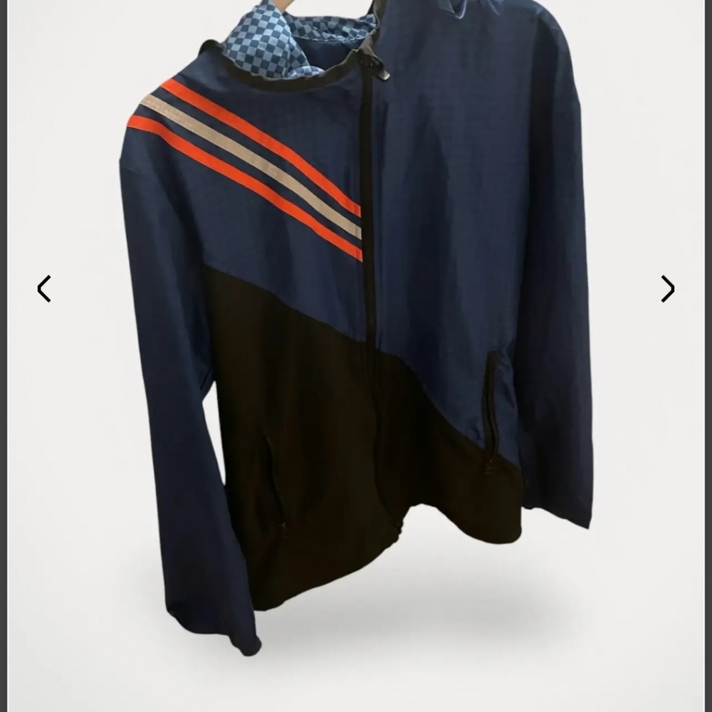 adidas Blue and Black Windbreaker with Red Accents